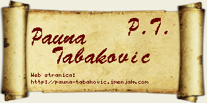 Pauna Tabaković vizit kartica
